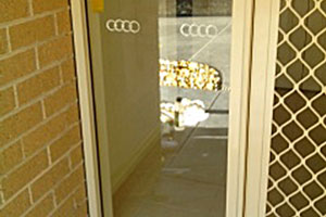Glass panel replaced beside door to provide extra security